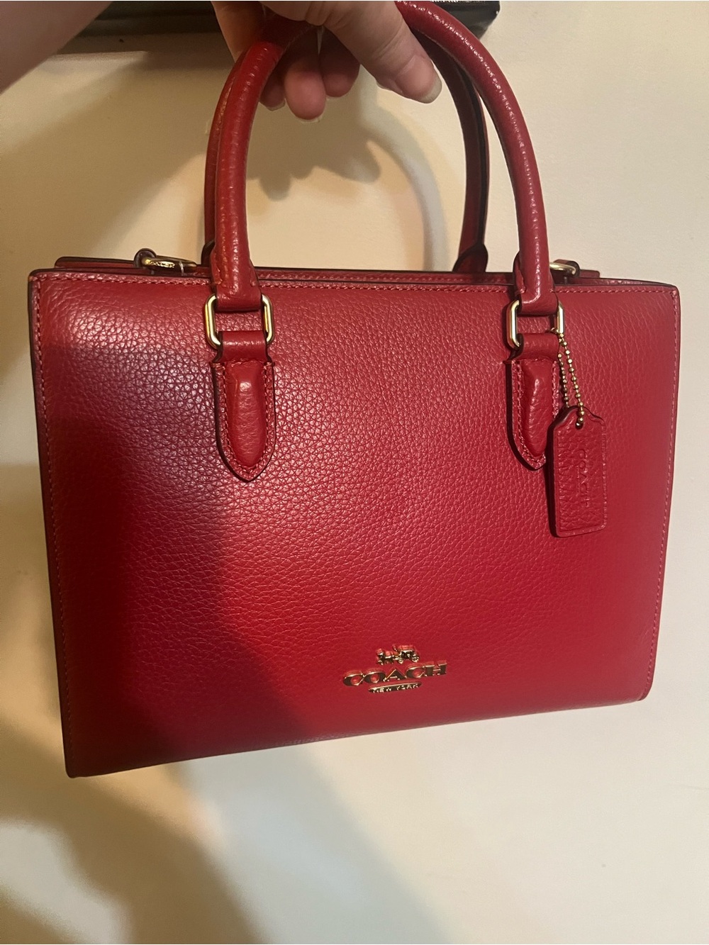 Coach Small Maggie Red Leather Satchel Bag